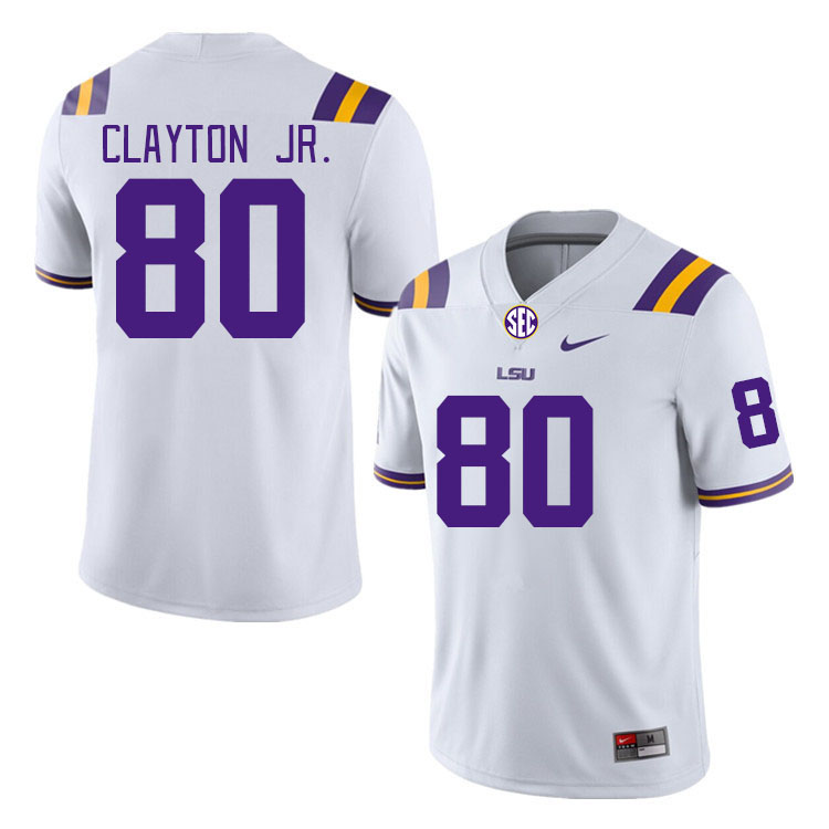LSU Tigers #80 Gregory Clayton Jr. College Football Jerseys Stitched Sale-White